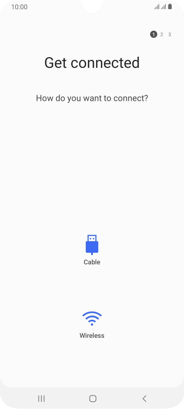 Press the required transfer type and follow the instructions on the screen to transfer content.