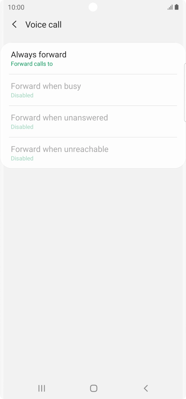 Press the required divert type. Press the required divert type.