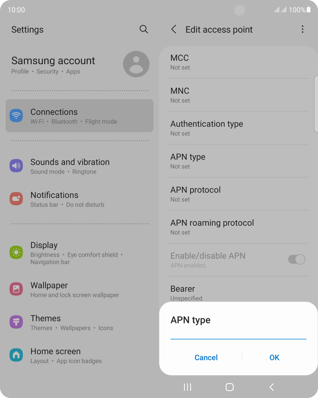 Key in default and press OK. Key in default and press OK.