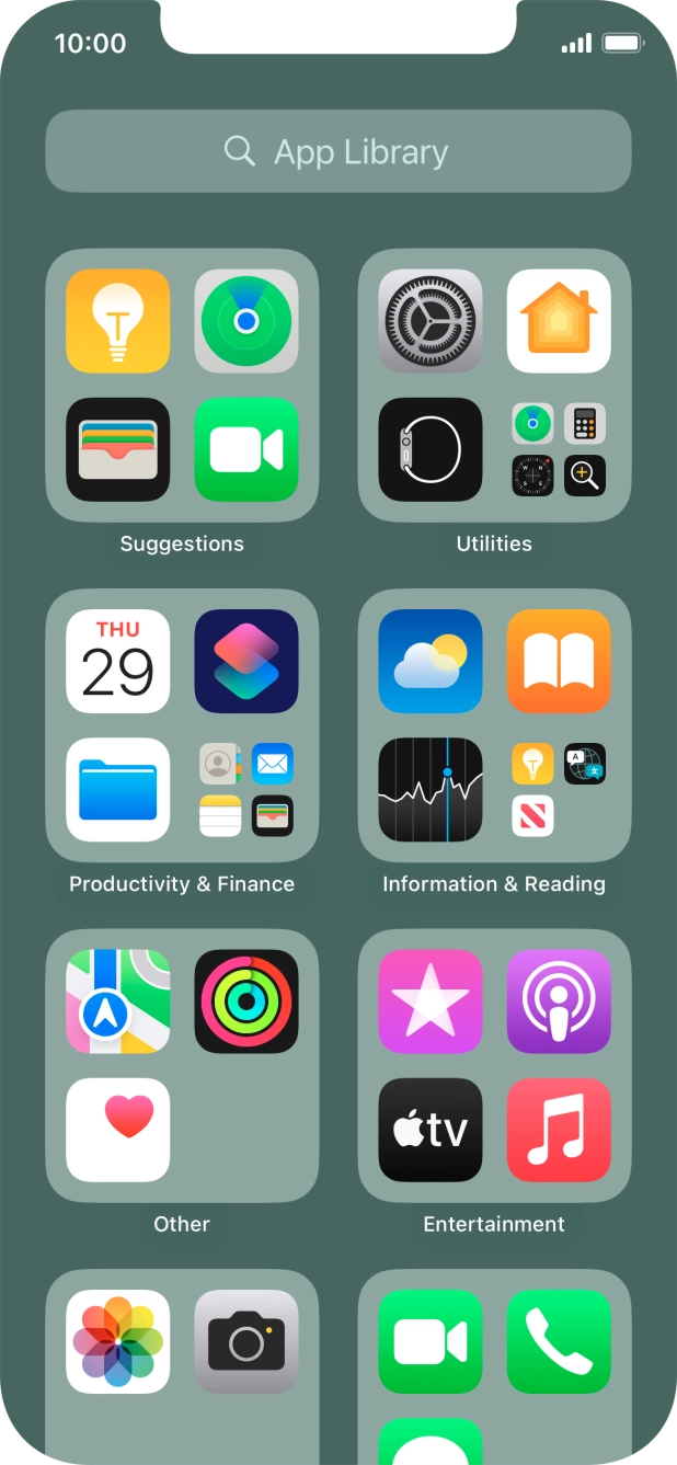 Press the required app. Press the required app.