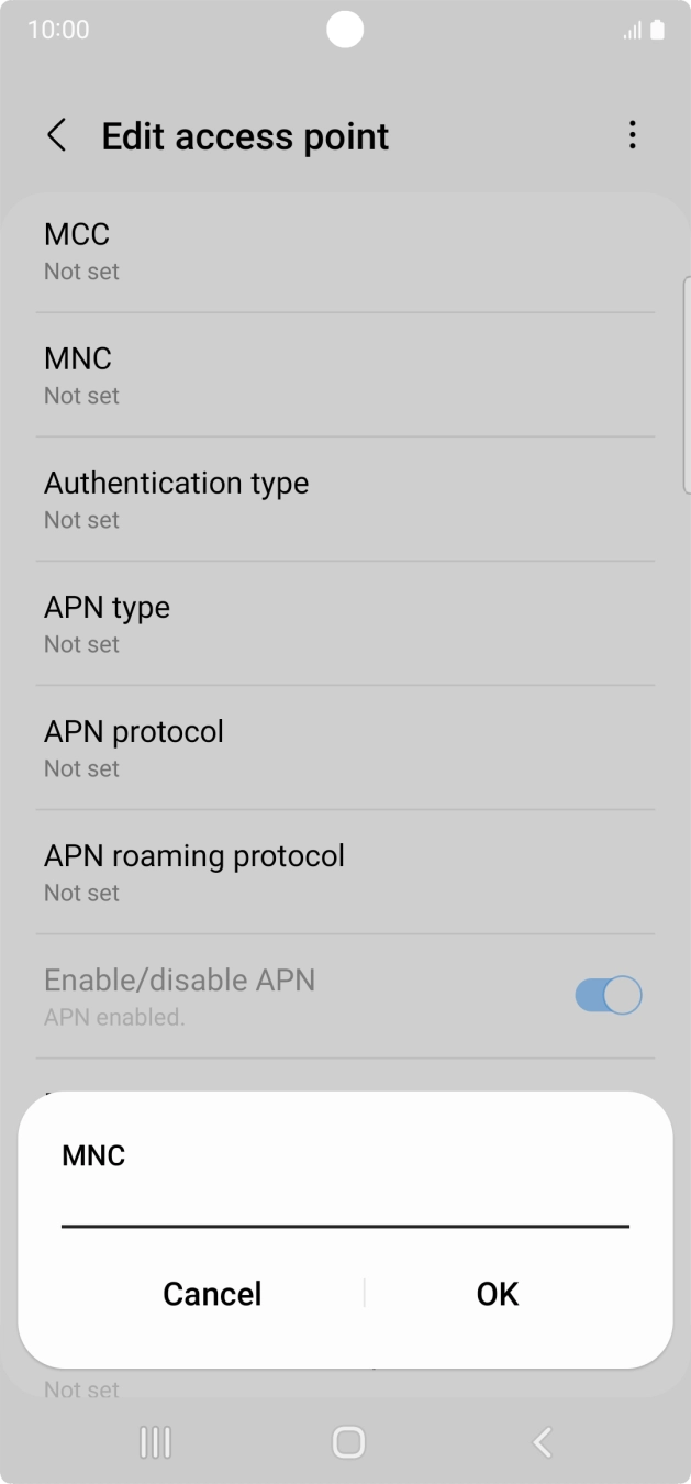 Key in 10 and press OK.