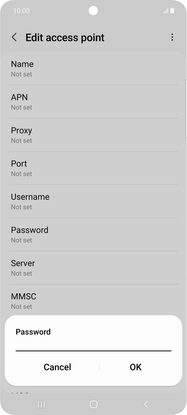 Key in password and press OK.