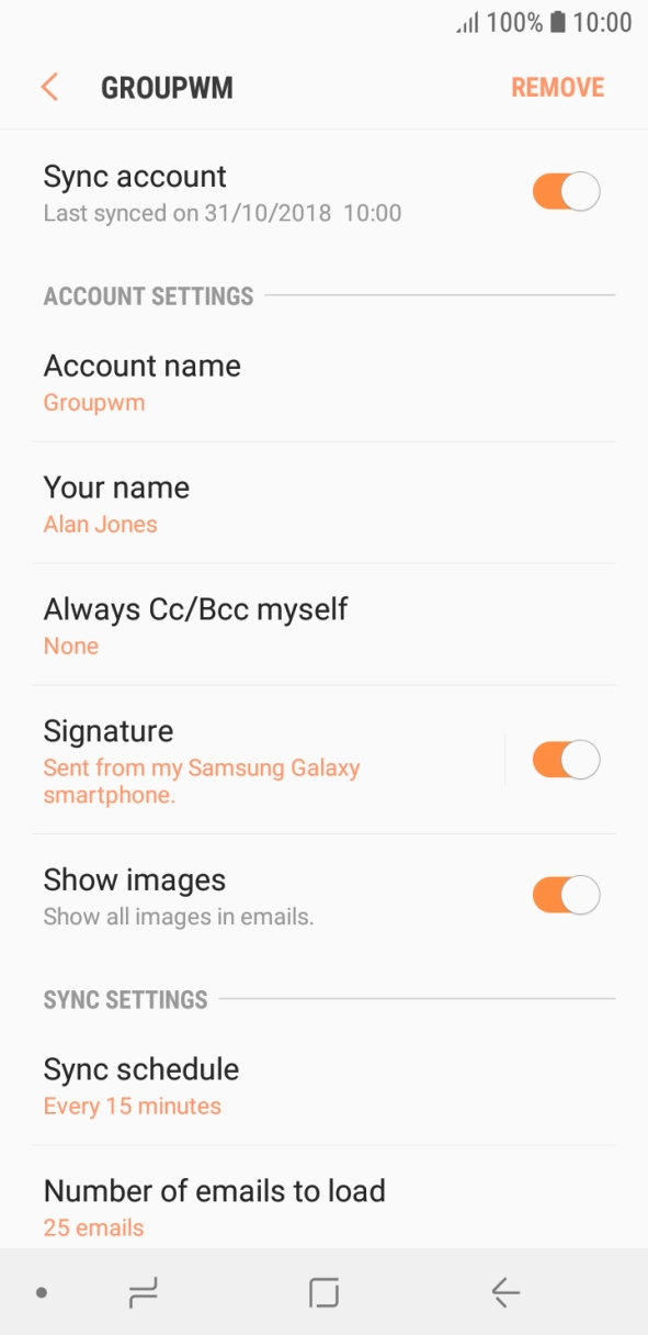 Press the indicator next to 'Sync account' to turn on the function. Press the indicator next to 'Sync account' to turn on the function.