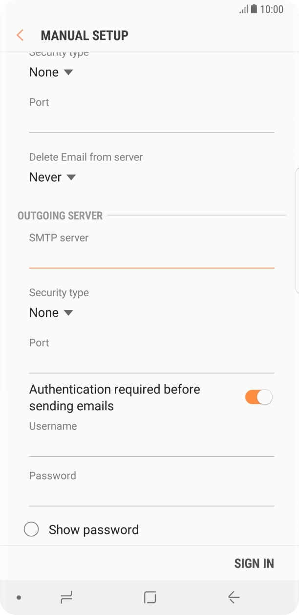 Press the drop down list below 'Security type'. Press the drop down list below 'Security type'.