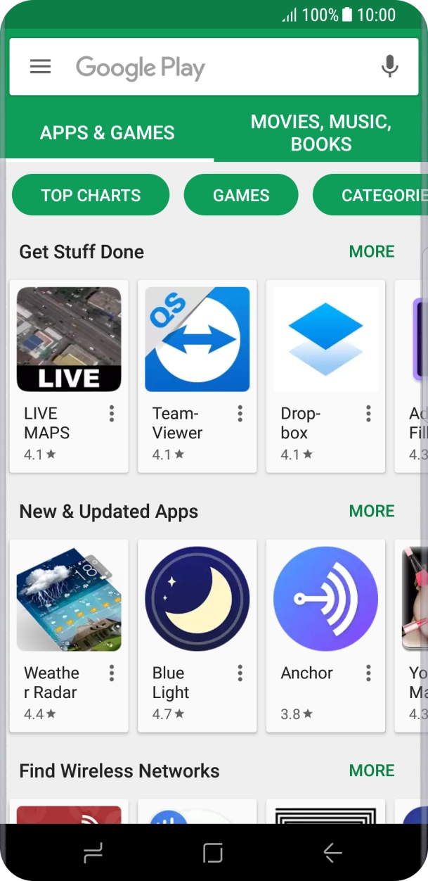 Slide your finger right starting from the left side of the screen.