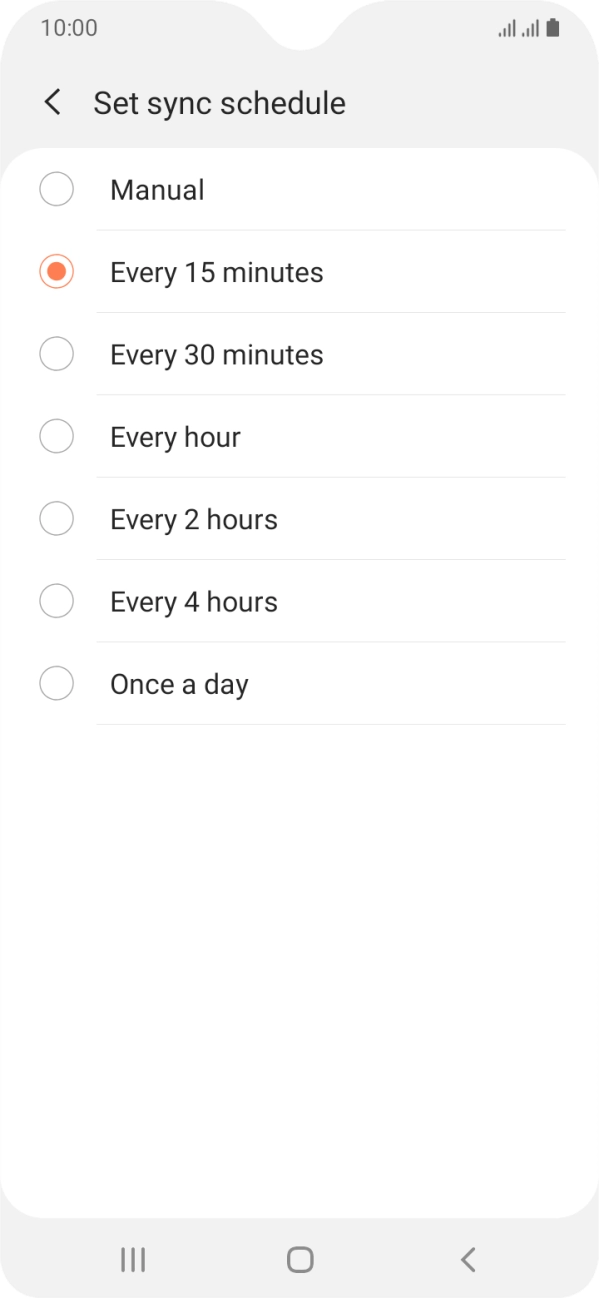 Press the required setting. Press the required setting.