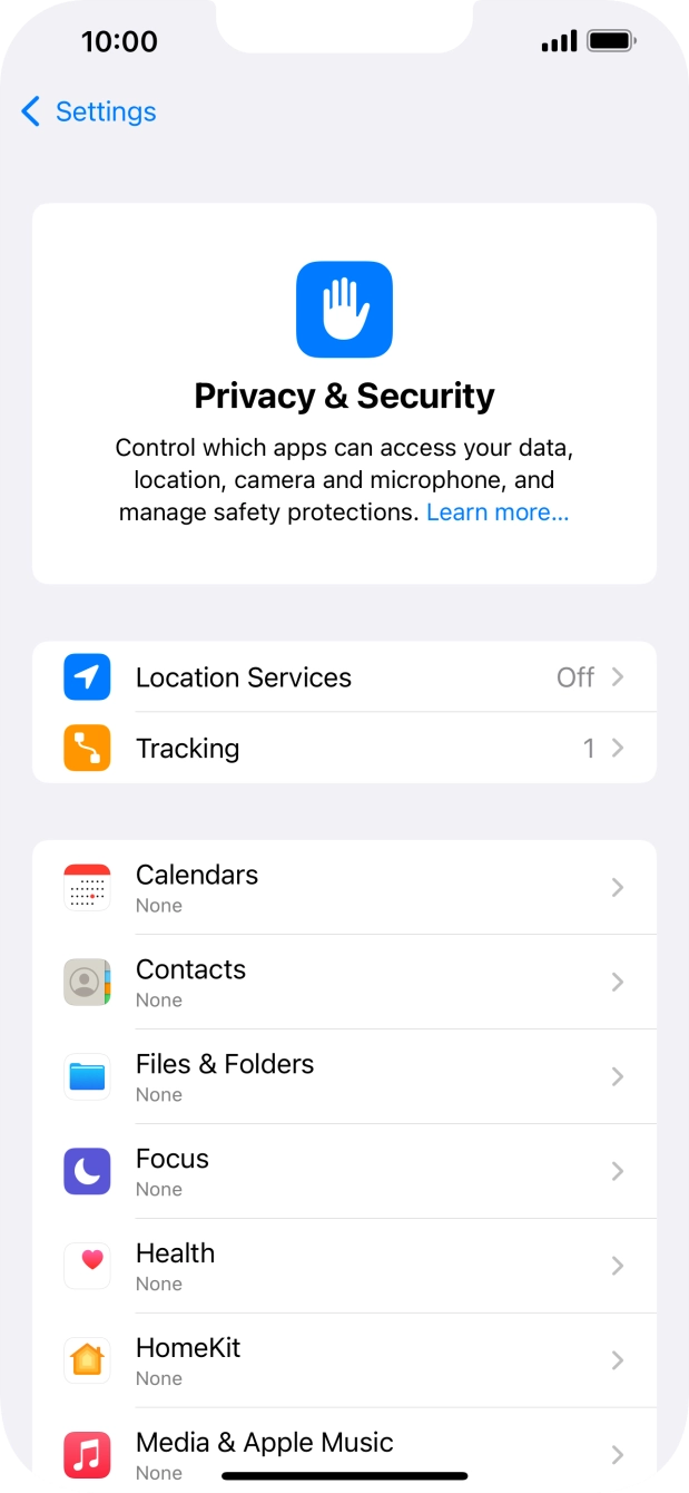 Press Location Services.