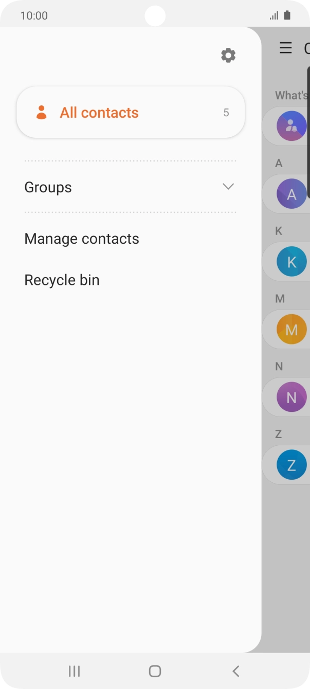 Press Manage contacts.