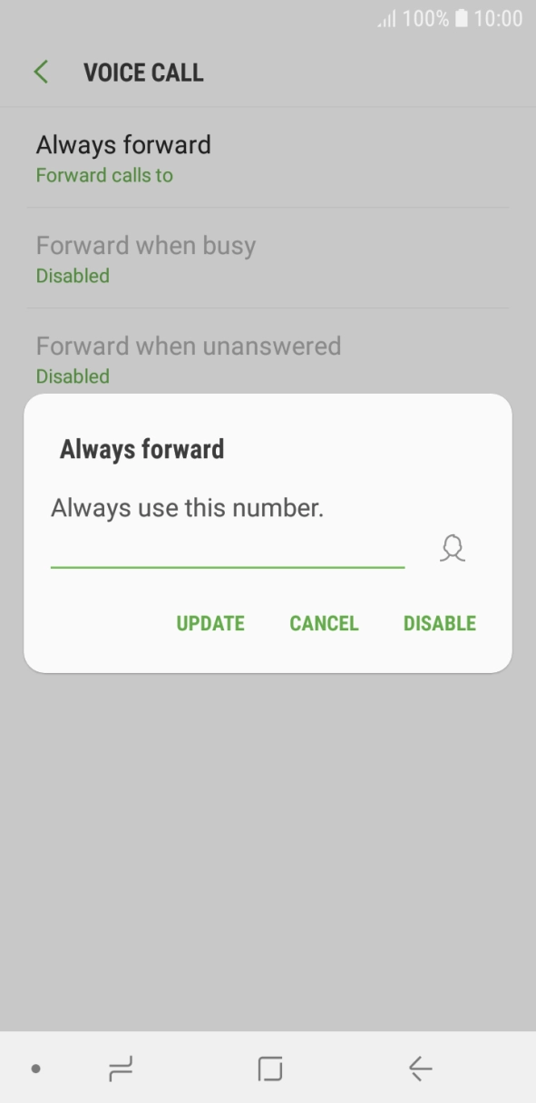 Press DISABLE. Press DISABLE.
