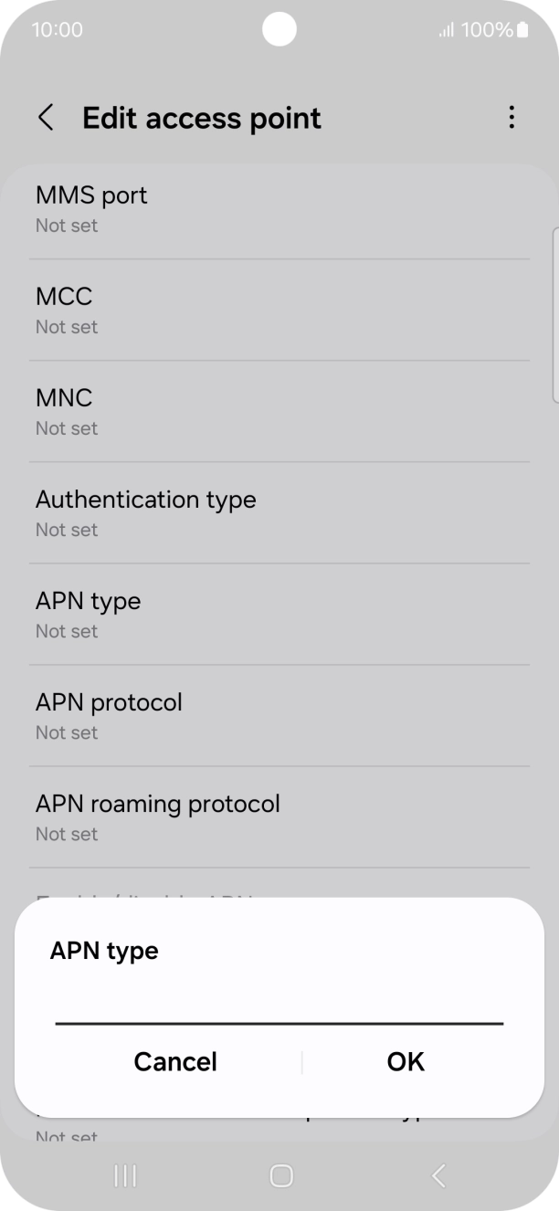 Key in default and press OK. Key in default and press OK.