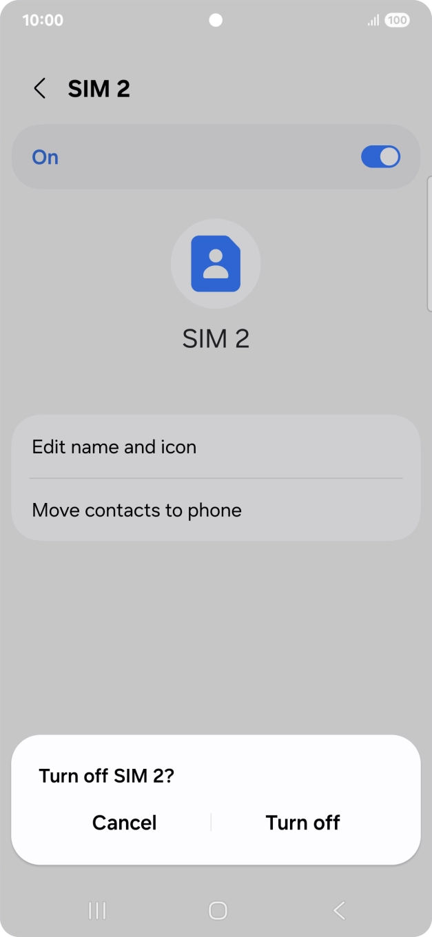 If you turn off use of the plan, press Turn off.