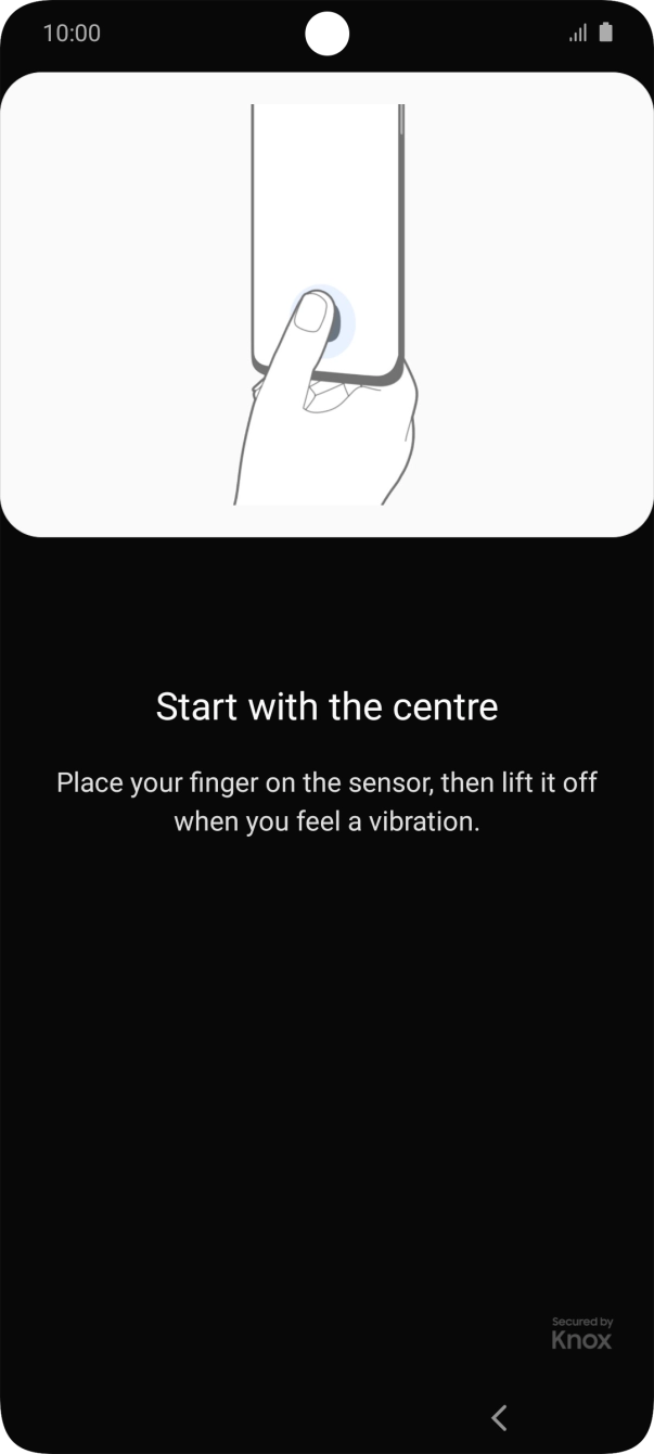 Follow the instructions on the screen to create the phone lock code using your fingerprint.