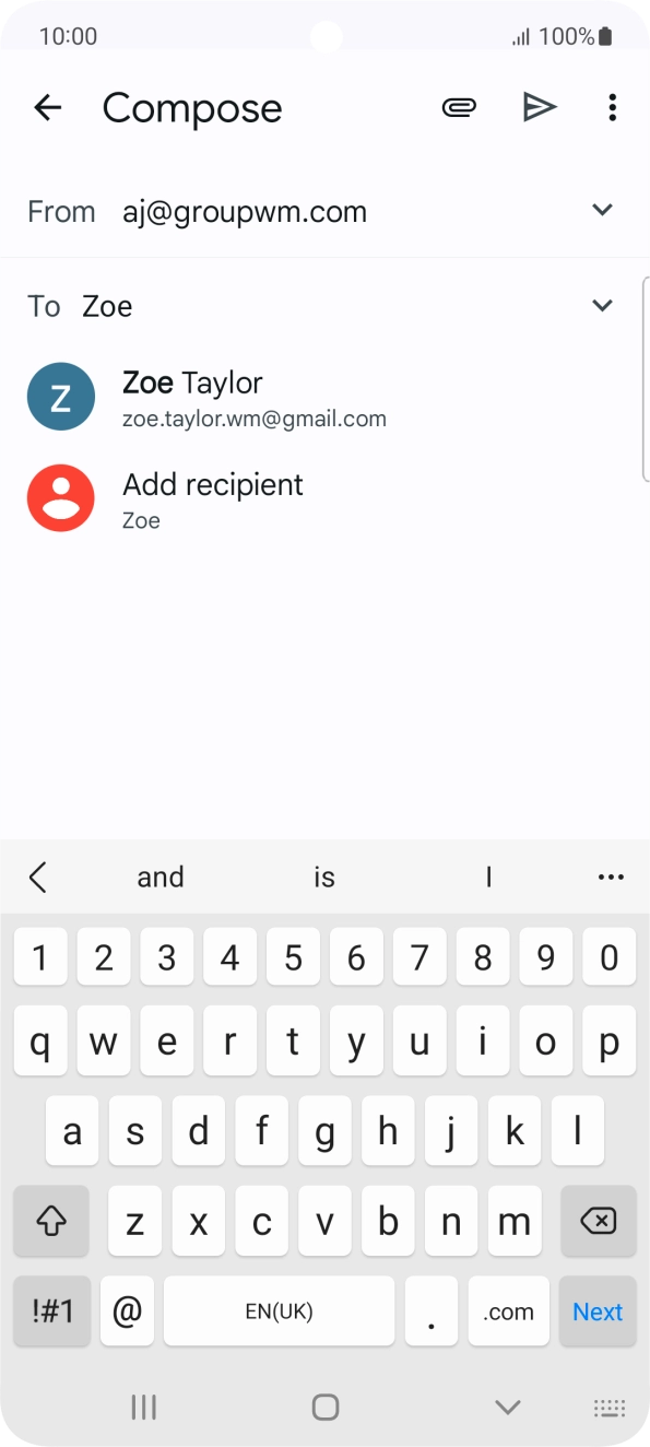 Press the required contact. Press the required contact.