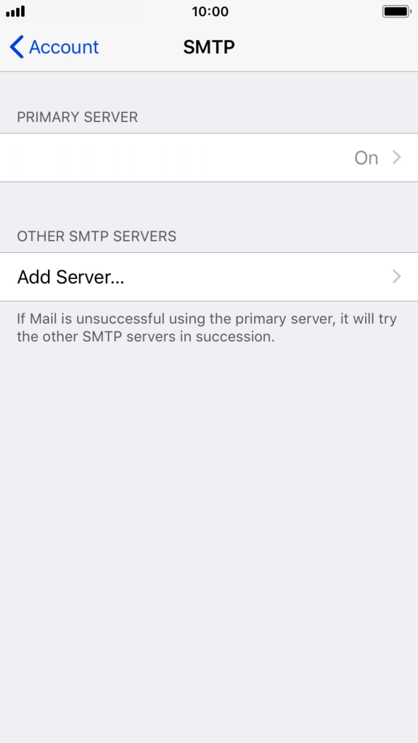 Press the field below 'PRIMARY SERVER'. Press the field below 'PRIMARY SERVER'.