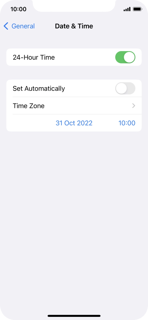 Press the indicator next to 'Set Automatically' to turn on the function.