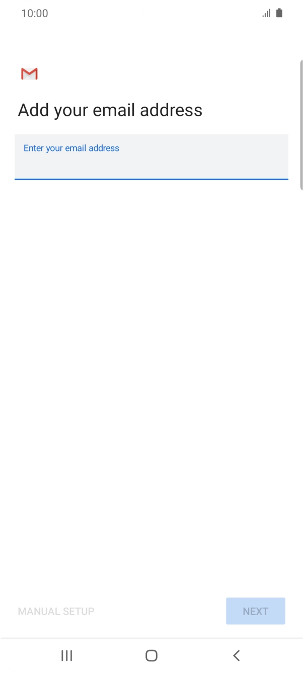 Press the field below 'Enter your email address' and key in your email address.