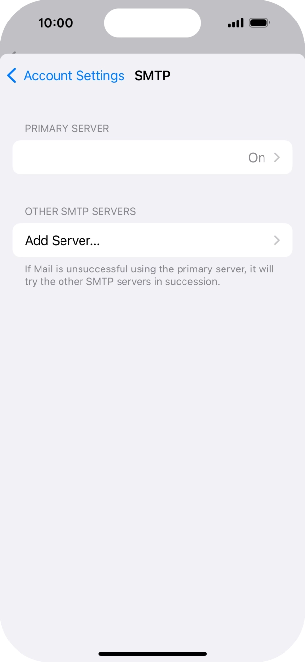 Press the field below 'PRIMARY SERVER'. Press the field below 'PRIMARY SERVER'.