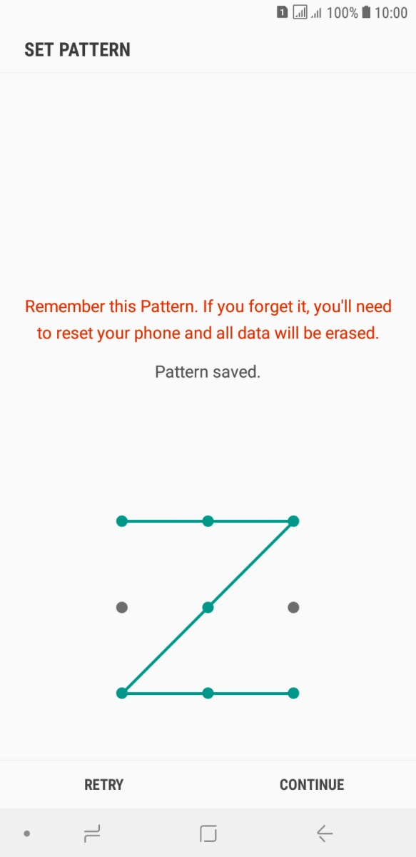 Slide your finger across the screen to connect at least four points and press CONTINUE.