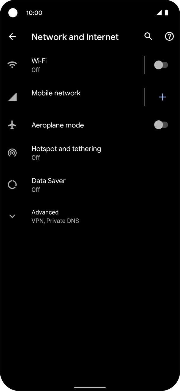 Press Mobile network. Press Mobile network.