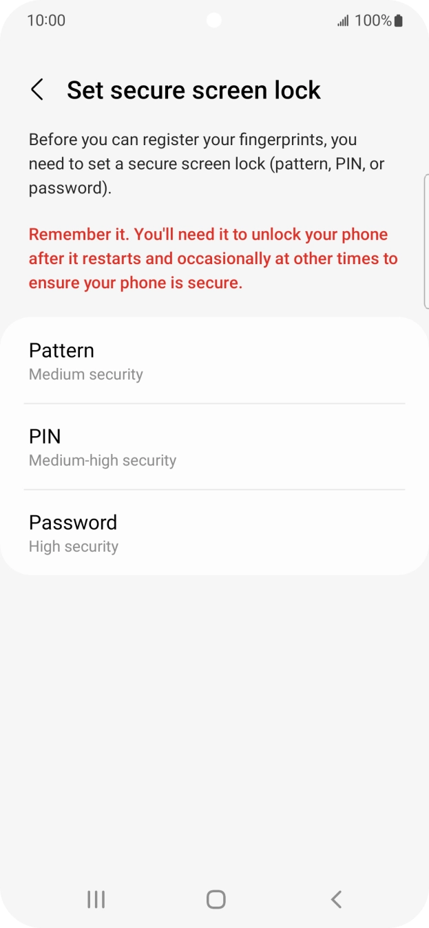 Press the required lock code and follow the instructions on the screen to create an additional lock code.