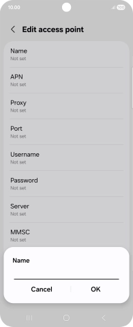Key in O2 UK Internet and press OK.