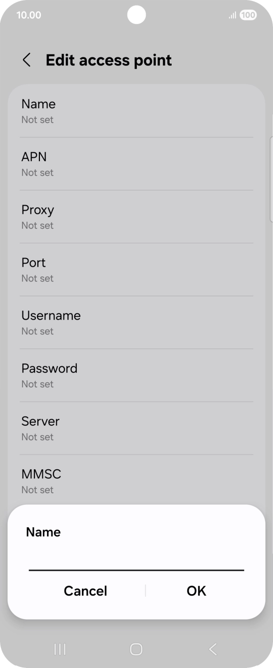 Key in O2 UK Internet and press OK. Key in O2 UK Internet and press OK.