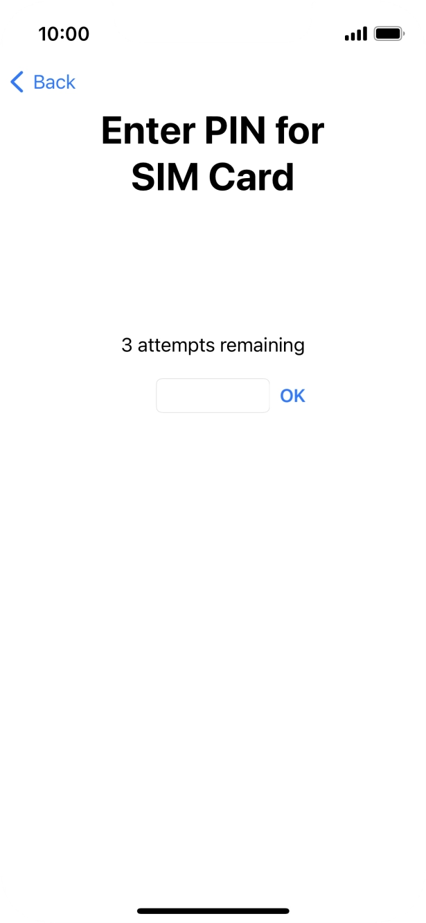 Key in your SIM PIN and press OK. The default SIM PIN is 0000.