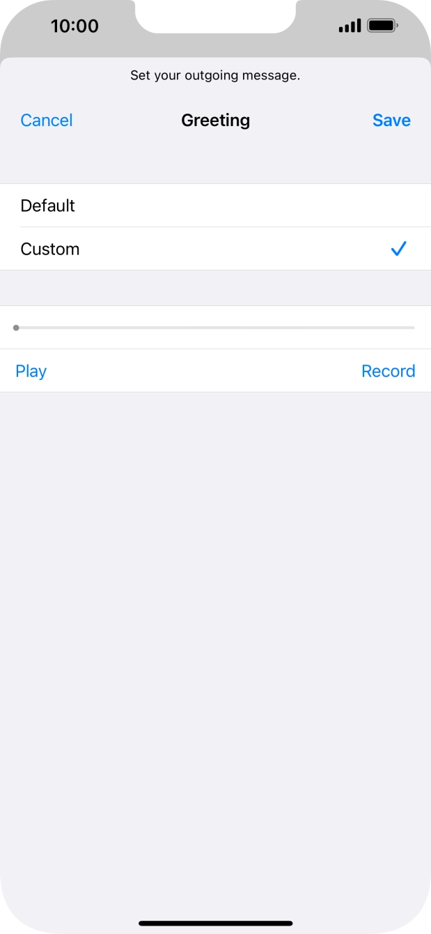 Press Play to play back your greeting. Press Play to play back your greeting.