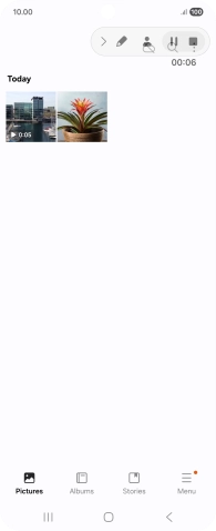 Press the stop icon to stop the recording.