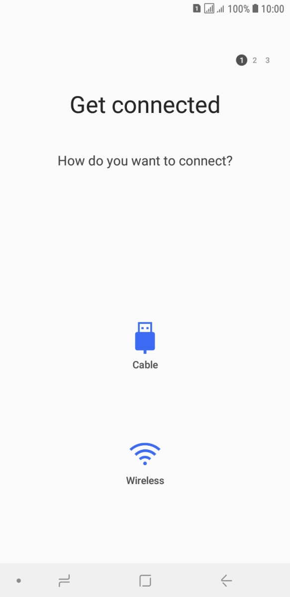 Press the required transfer type and follow the instructions on the screen to transfer content.