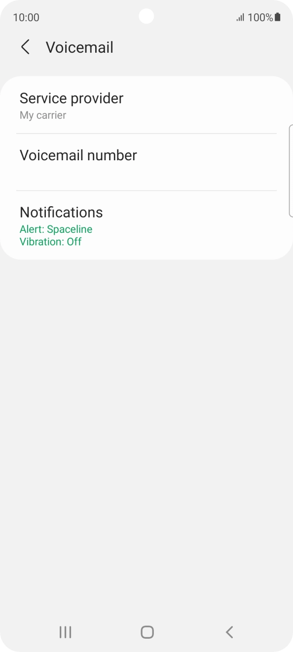 Press Voicemail number.