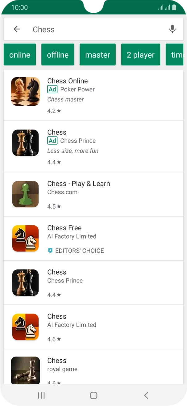 Press the required app.