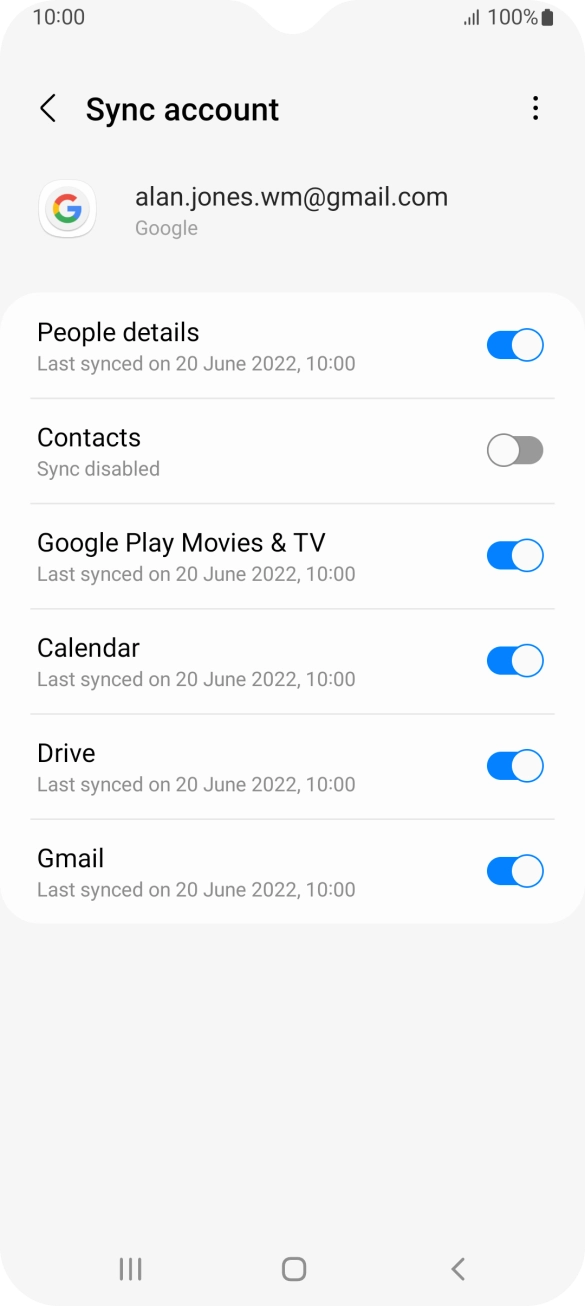 Press the indicator next to 'Contacts' to turn on the function.