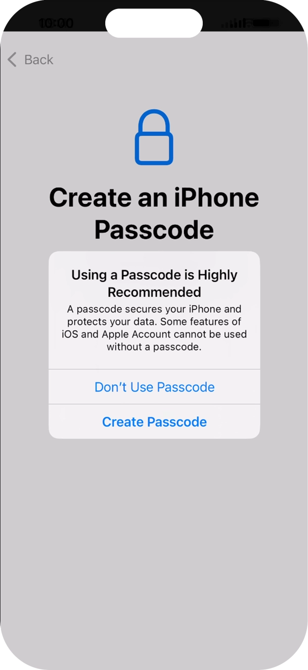 If you turn off the function, press Don't Use Passcode. If you turn off the function, press Don't Use Passcode.