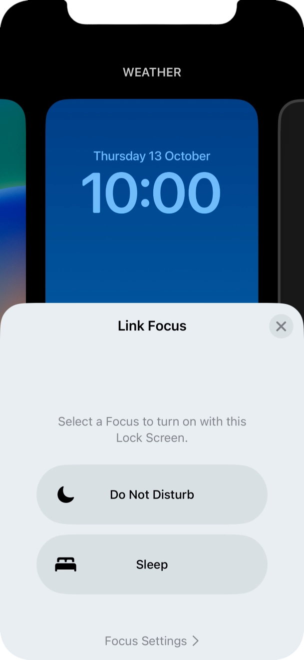 Press the required focus mode. Press the required focus mode.