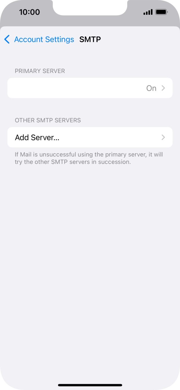 Press the field below 'PRIMARY SERVER'. Press the field below 'PRIMARY SERVER'.