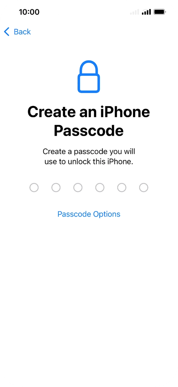 Press Passcode Options. Press Passcode Options.