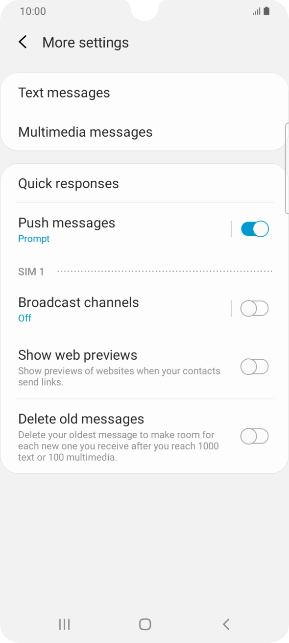 Press Text messages.
