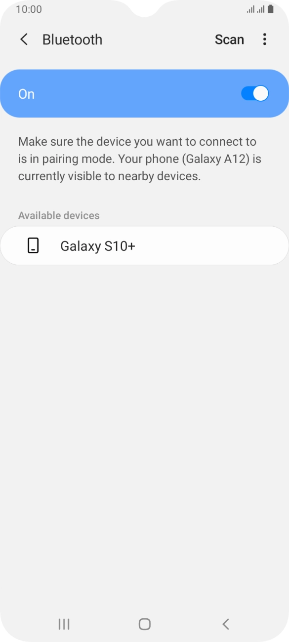 Press the required Bluetooth device and follow the instructions on the screen to pair the device with your phone.
