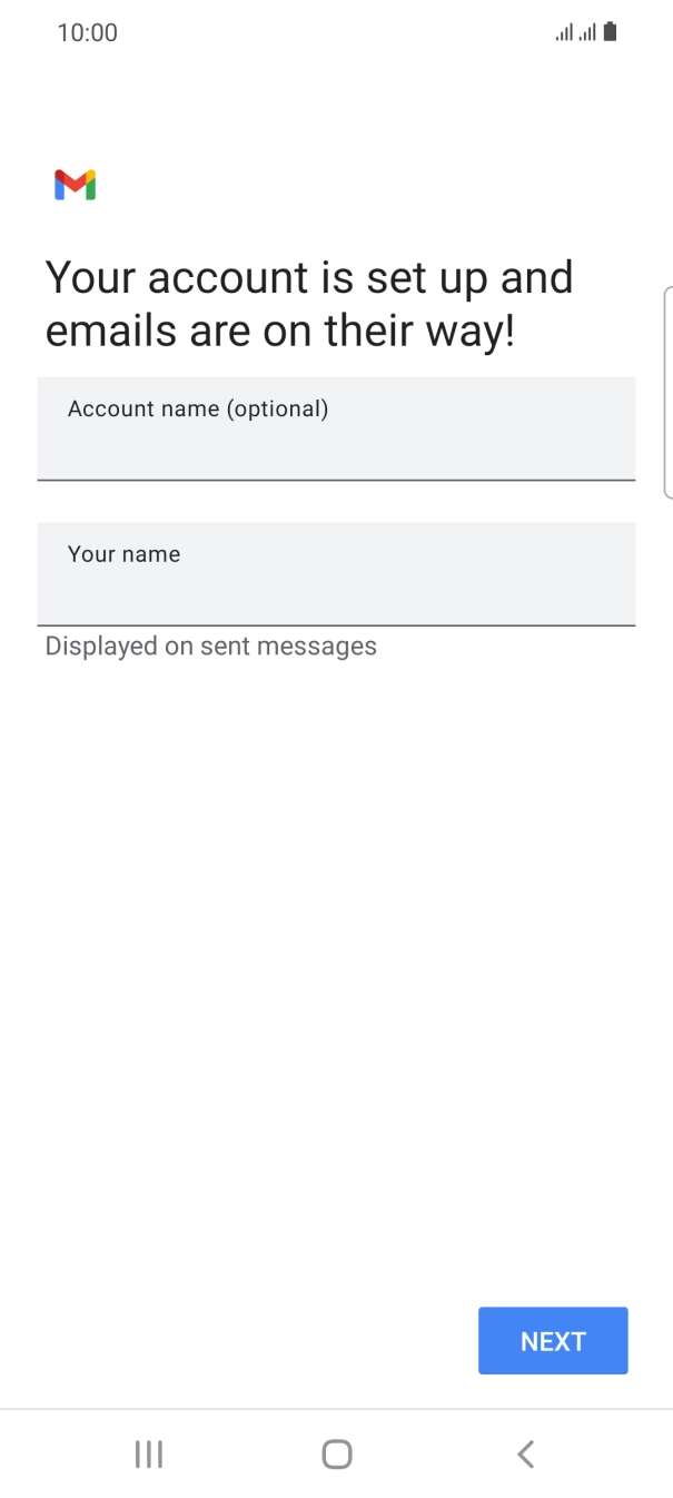 Press the field below 'Account name (optional)' and key in the required name.