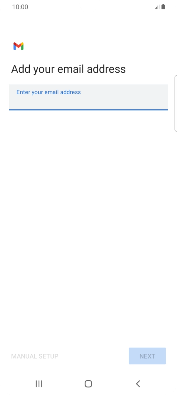 Press the field below 'Enter your email address' and key in your email address.