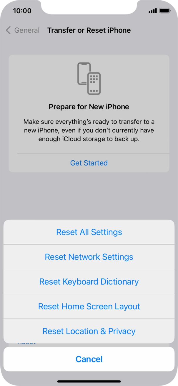 Press Reset All Settings.