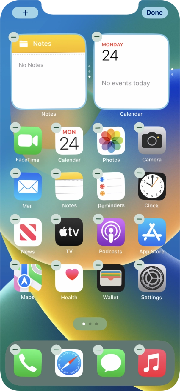 Press the home screen icon. Press the home screen icon.