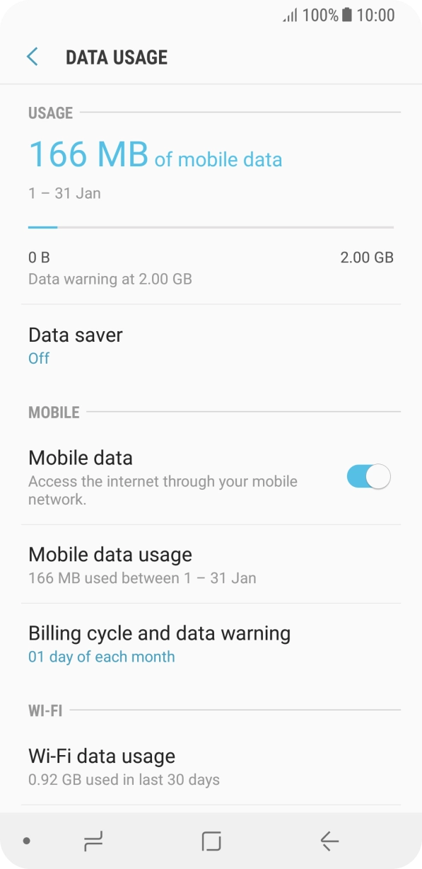 The total data usage is displayed.