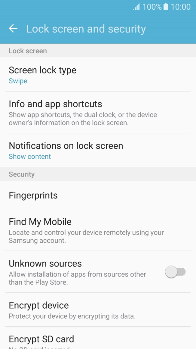 Press Screen lock type. Press Screen lock type.
