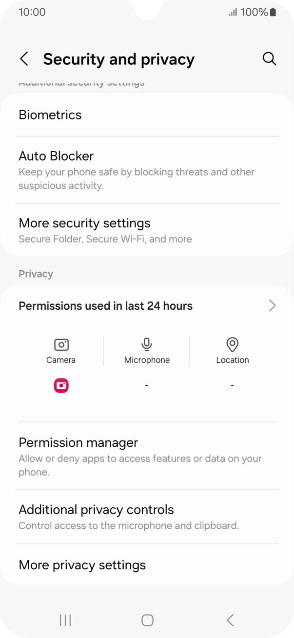 Press More security settings.