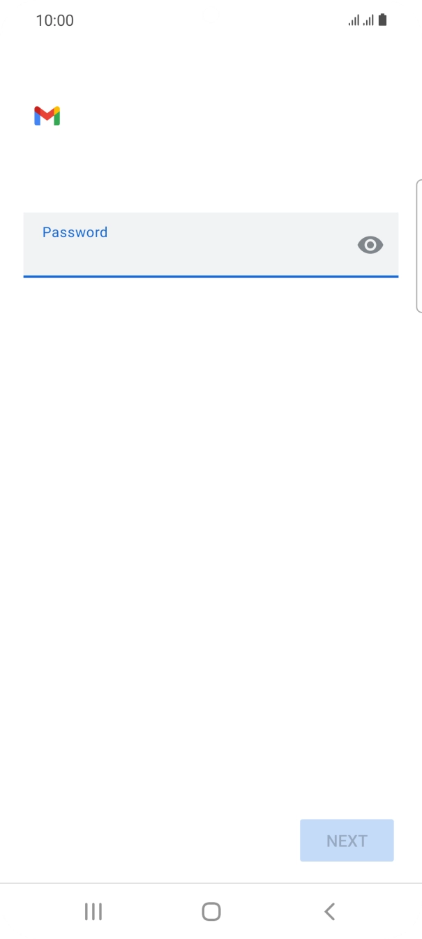 Press the field below 'Password' and key in the password for your email account.