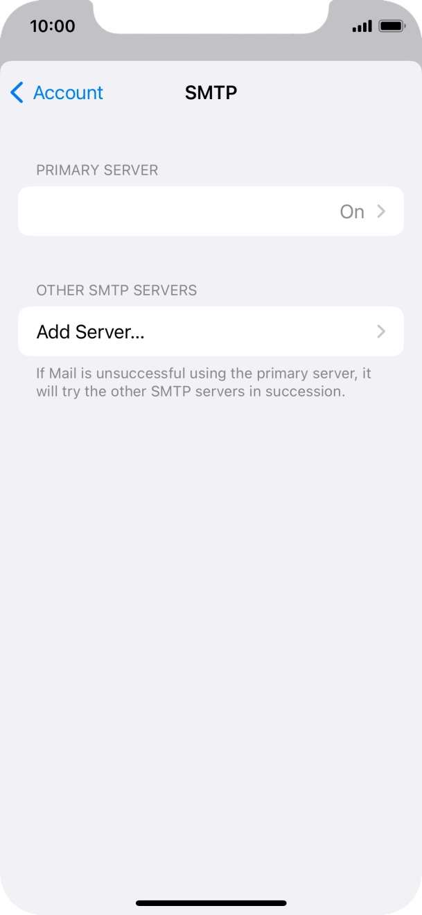 Press the field below 'PRIMARY SERVER'. Press the field below 'PRIMARY SERVER'.