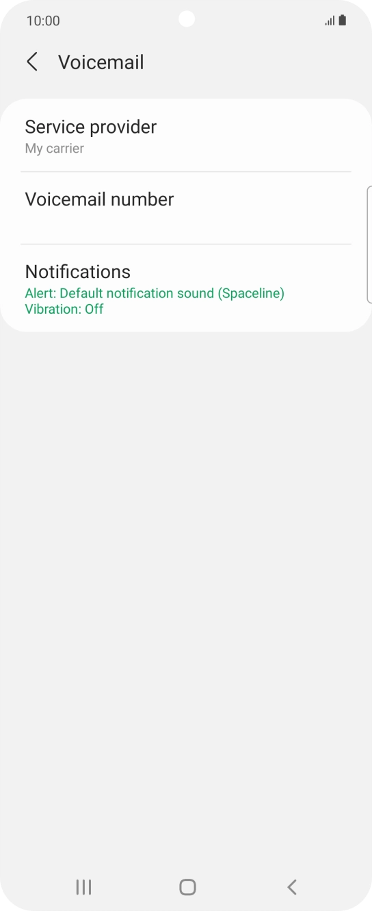 Press Voicemail number.