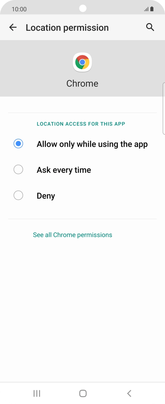 Press the required setting. Press the required setting.